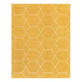 Unique Loom Geometric Trellis Frieze Rug