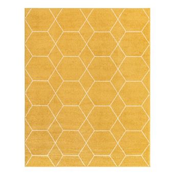 Unique Loom Geometric Trellis Frieze Rug
