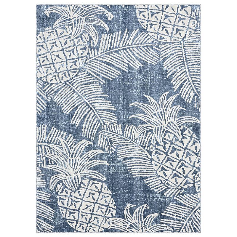 5'3" x 7'3" Malibu Pineapple Indoor/Outdoor Rug Navy/Ivory - Tommy Bahama