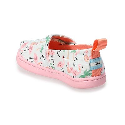 TOMS Hawaiian Flamingos Toddler Girls Alpargata Shoes