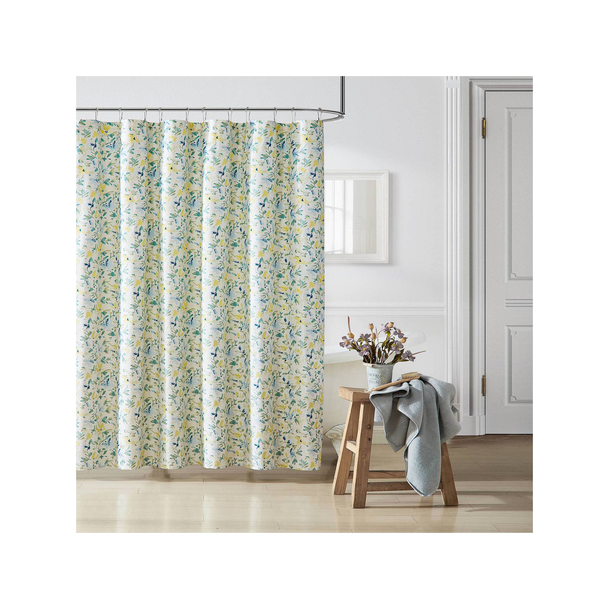 Laura Ashley Nora Shower Curtain, Size: 72X72, Blue