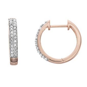 Diamond Brilliance Sterling Silver 1/4 Carat T.W. Diamond Hoop Earrings