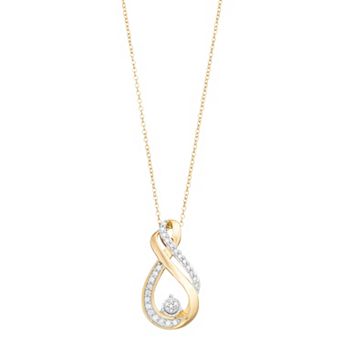 Diamond Brilliance Sterling Silver 1/4 Carat T.W. Diamond Teardrop Necklace