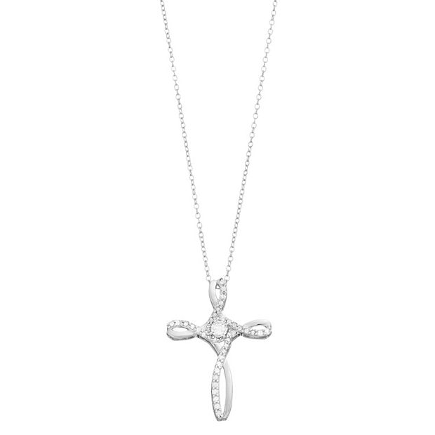 Kohls white gold sale cross necklace