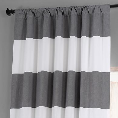 EFF Horizontal Stripe Printed Blackout Curtain Panel