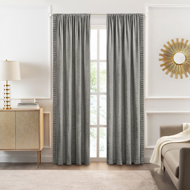 Achim Bordeaux Window Curtain Panel, Grey, 52X63