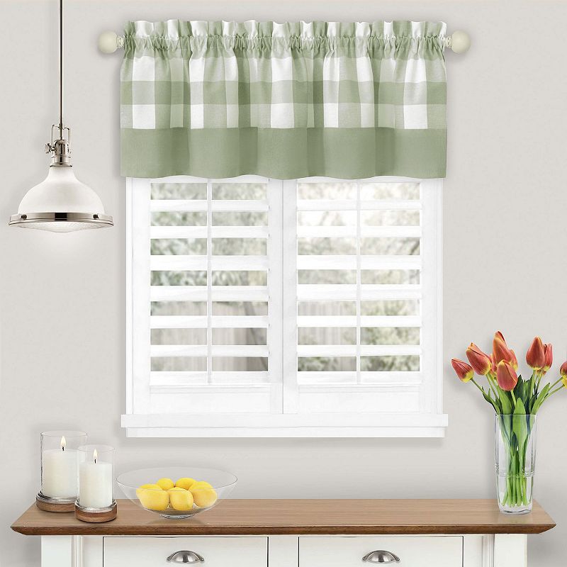 Achim Hunter Window Curtain Valance, Green, 58X14