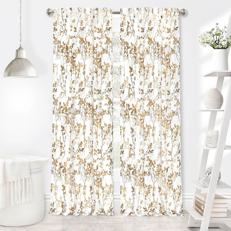Achim Misty Rod Pocket Back Tab Light-Filtering Single Curtain Panel, One Size, Beige