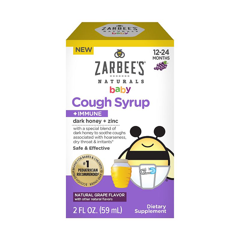 UPC 897233709011 product image for Zarbee's Baby Cough Syrup + Immune with Honey - Natural Grape Flavor, Purple | upcitemdb.com