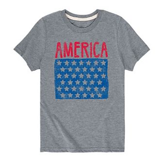 Boys 8-20 America With Stars Tee
