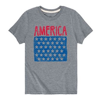 Boys 8-20 America With Stars Tee