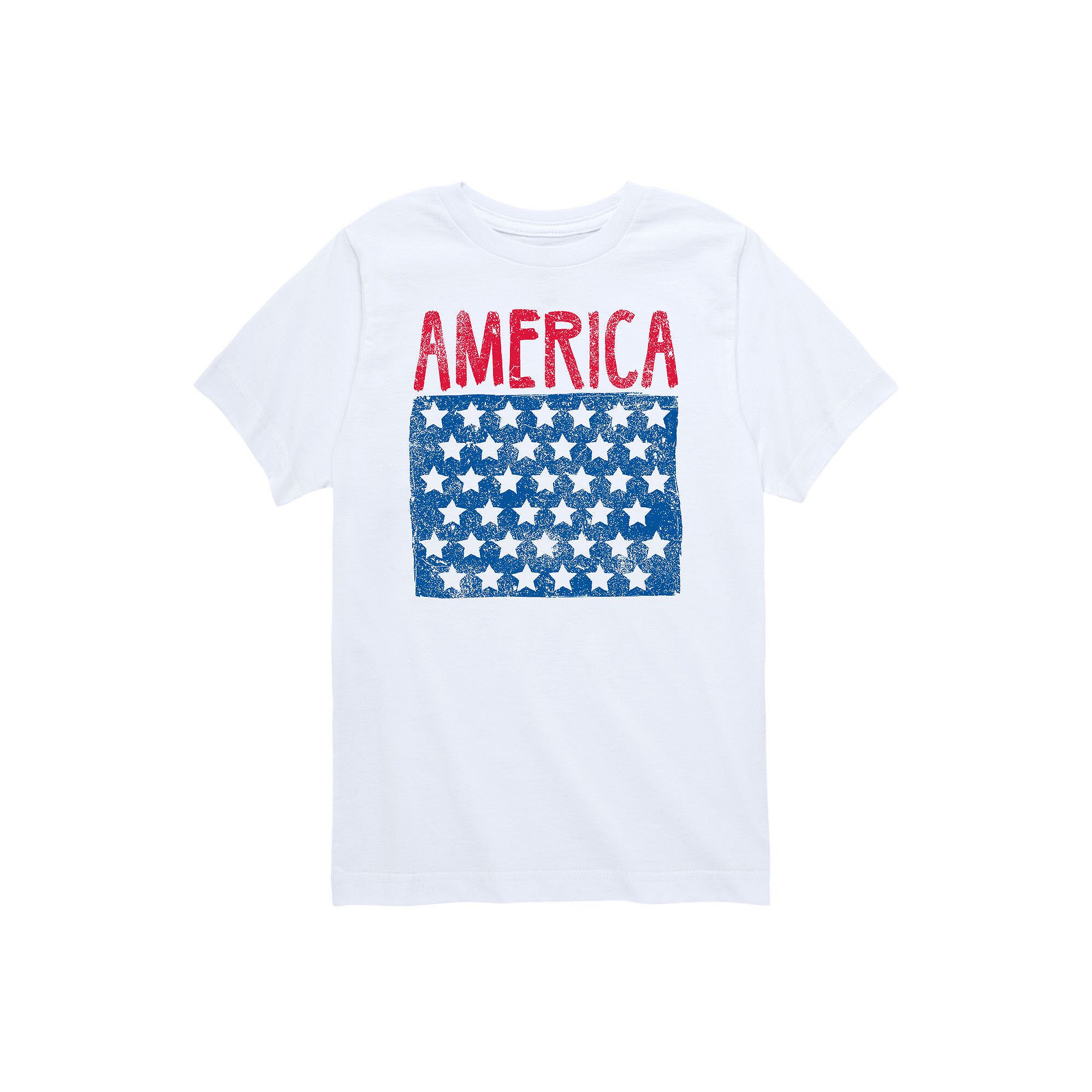 Boys 8-20 America With Stars Tee, Boys, Size: Small, White