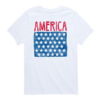 Boys 8-20 America With Stars Tee