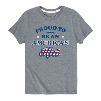 Boys 8-20 Proud To Be An American Kid Tee