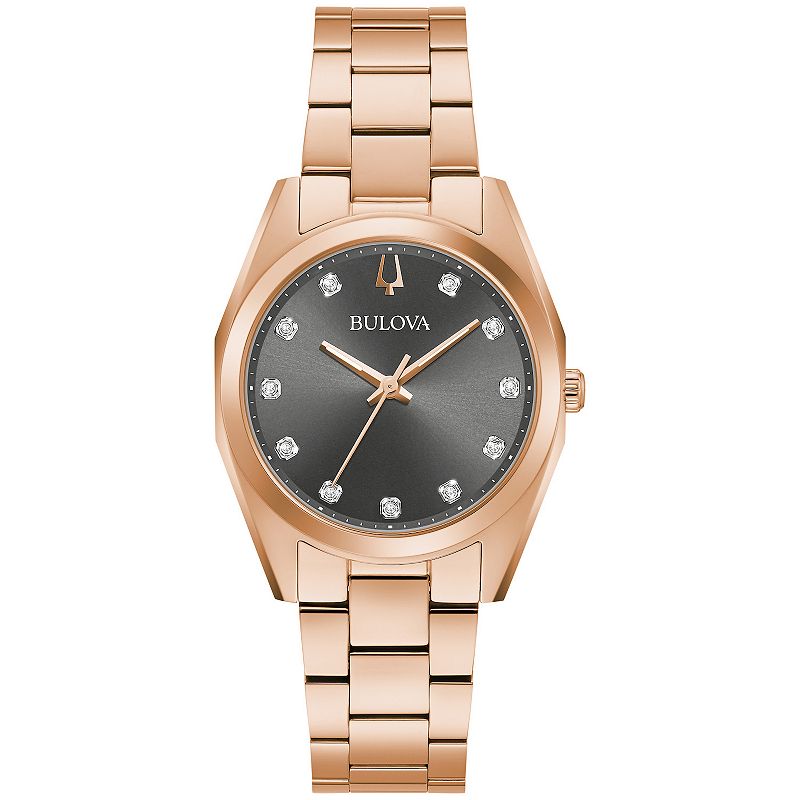 Bulova Women's Surveyor Women's Rose Gold-Tone Stainless Steel Watch, Size: Small, Rosegold