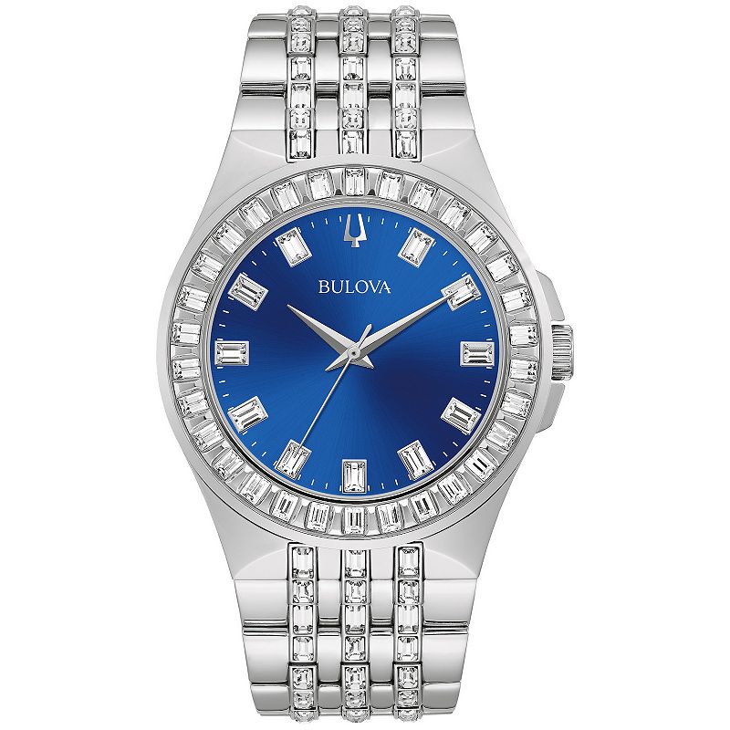 Bulova Men's Phantom Crystal-Accent Stainless Steel Bracelet Watch - 96A254, Size: Large, Silver