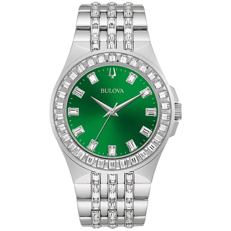 Bulova Men's Phantom Crystal-Accent Stainless Steel Bracelet Watch - 96A253, Size: Large, Silver