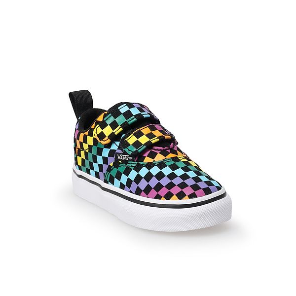 Rainbow checkered vans toddler on sale