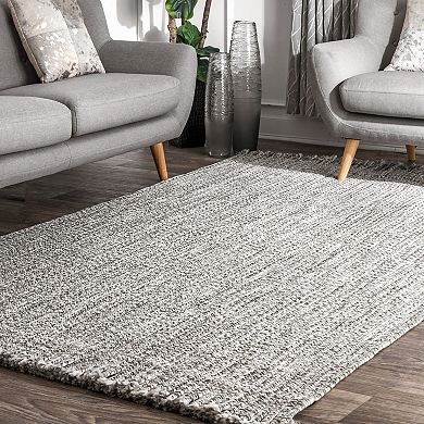 nuLOOM Braided Courtney Tassel Indoor Outdoor Rug