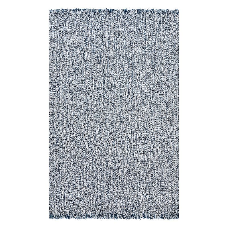 nuLOOM Braided Courtney Tassel Indoor Outdoor Rug, Blue, 2.5X12 Ft