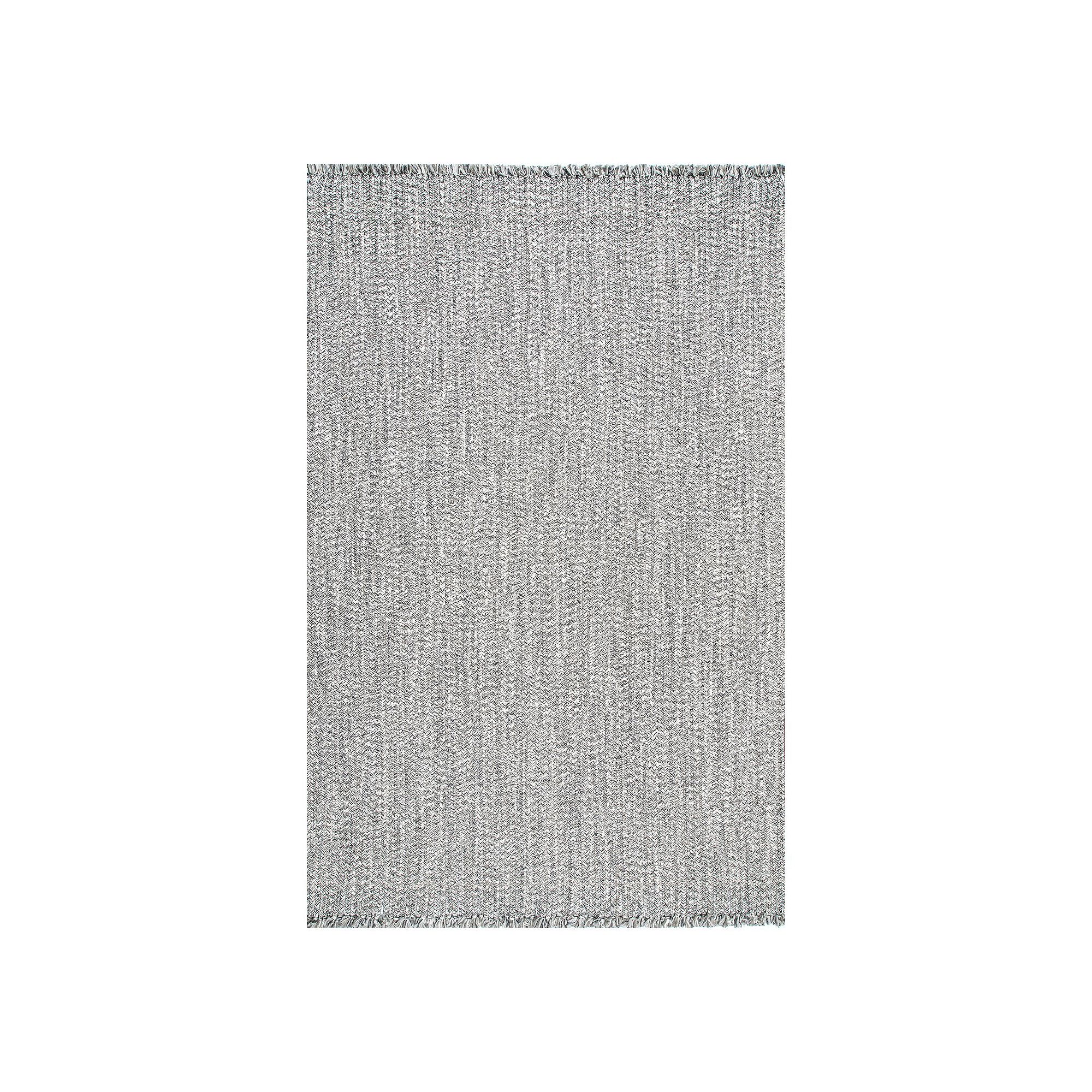 nuLOOM Braided Courtney Tassel Indoor Outdoor Rug, Salt And Pepper