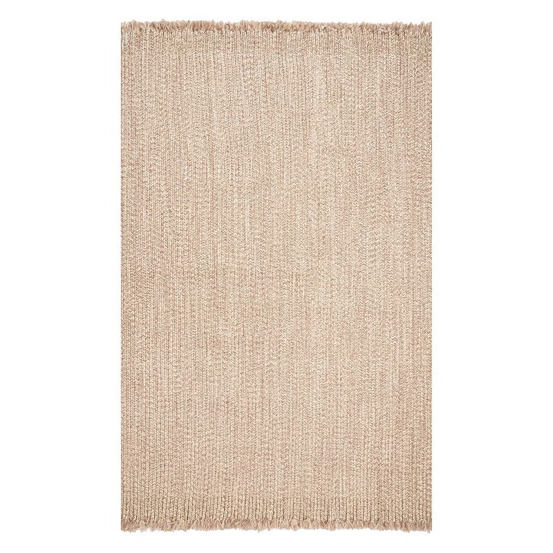 nuLOOM Braided Courtney Tassel Indoor Outdoor Rug, Beig/Green, 6X9 Ft