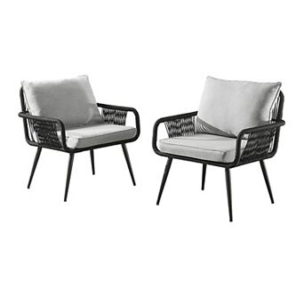 Alaterre Furniture Andover All-Weather Outdoor Accent Chair 2 pc Set