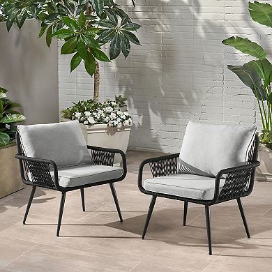 Alaterre Furniture Andover All-Weather Outdoor Accent Chair 2-piece Set