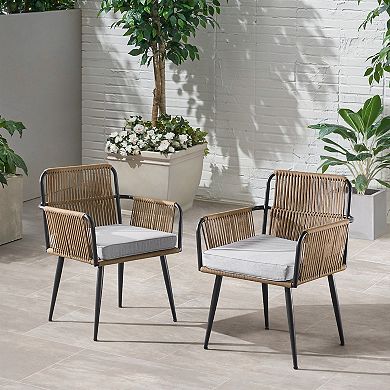 Alaterre Furniture Alburgh All-Weather Outdoor Accent Chair 2-piece Set