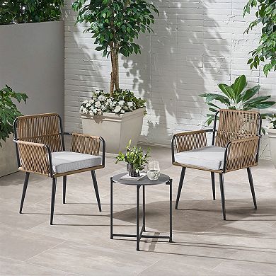 Alaterre Furniture Alburgh All-Weather Outdoor Patio Chair & End Table 3-piece Set