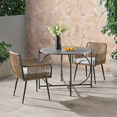Alaterre Furniture Alburgh All-Weather Outdoor Bistro Chair & Dining Table 5-piece Set