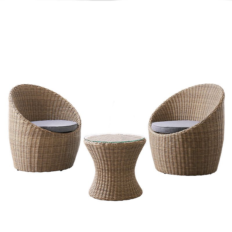 Alaterre Furniture Strafford All-Weather Wicker Outdoor Chair & End Table 3