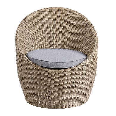Alaterre Furniture Strafford All-Weather Wicker Outdoor Chair & End Table 3-piece Set