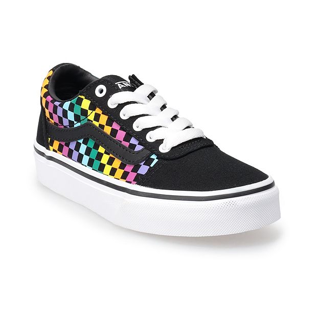 Vans ward rainbow 2025 checkered skate shoes