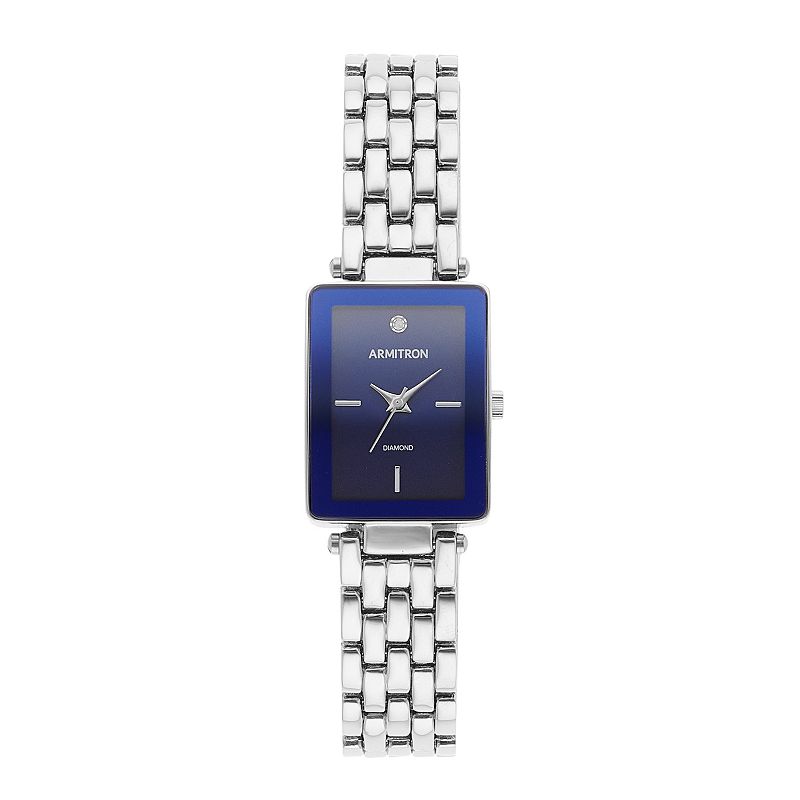 Armitron Women's Analog Diamond Acent Watch - 75-5769BLSV, Size: Medium, Silver