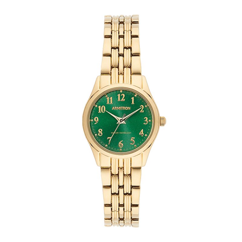 Armitron Womens Green Dial Watch - 75-5304GNGP, Size: Small, Gold