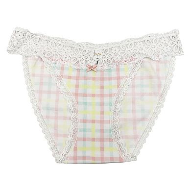 SO® Cotton & Lace String Bikini Panty