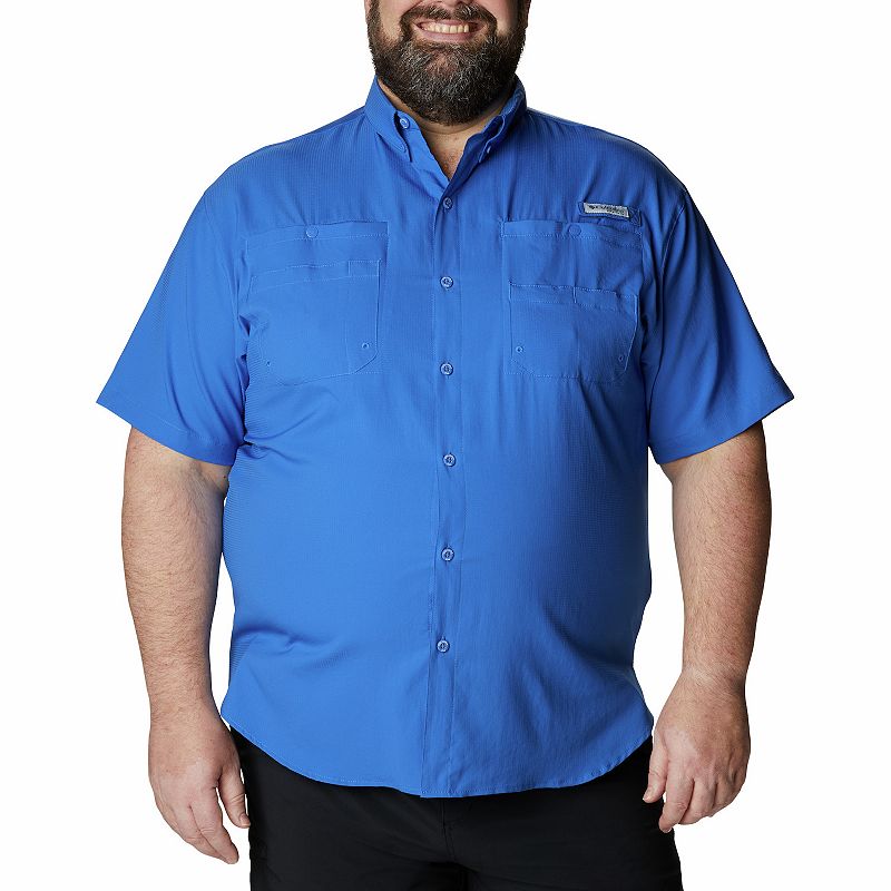 Mens Columbia Tamiami Button-Down Shirt, Size: 3XB, Blue