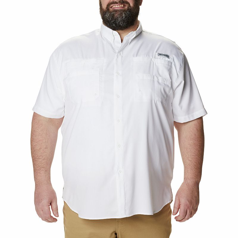 Mens Columbia Tamiami Button-Down Shirt, Size: 3XB, White