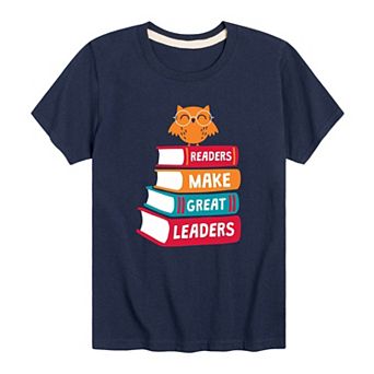 Boys 8-20 "Readers Make Great Leaders" Tee