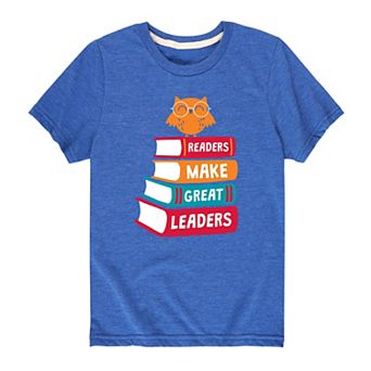 Boys 8-20 "Readers Make Great Leaders" Tee