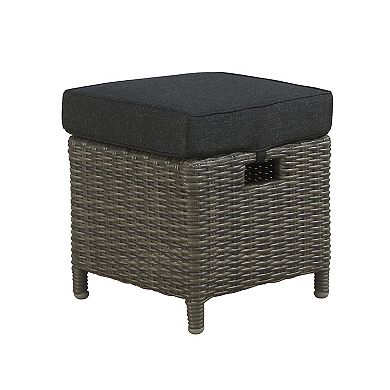 Alaterre Furniture Asti All-Weather Wicker Outdoor Chair & Ottoman 4-piece Set