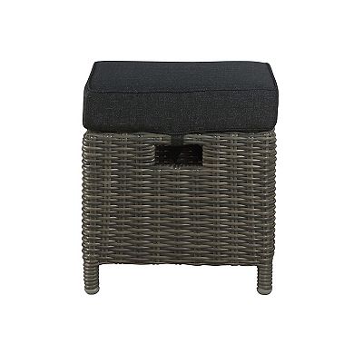 Alaterre Furniture Asti All-Weather Wicker Outdoor Chair & Ottoman 4-piece Set