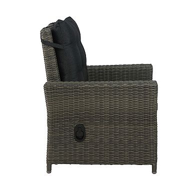 Alaterre Furniture Asti All-Weather Wicker Outdoor Chair & Ottoman 4-piece Set