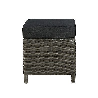 Alaterre Furniture Asti All-Weather Wicker Outdoor Chair & Ottoman 4-piece Set