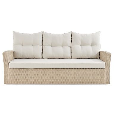 Alaterre Furniture Canaan All-Weather Wicker Patio Couch