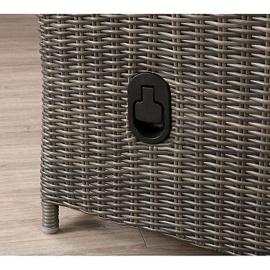 Alaterre Furniture Asti All-Weather Wicker Reclining Patio Sofa