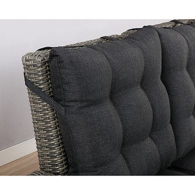 Alaterre Furniture Asti All-Weather Wicker Reclining Patio Sofa