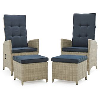 Alaterre Furniture Haven All-Weather Wicker Patio Recliner & Ottoman 2 pc Set