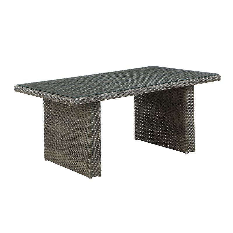 Alaterre Furniture Asti All-Weather Wicker Outdoor Coffee Table, Grey